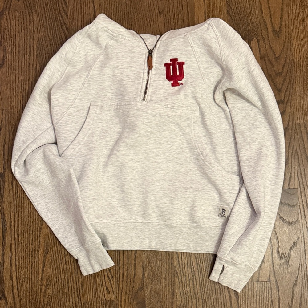 INDIANA UNIVERSITY Women's Gray Quarter-Zip Sweatshirt